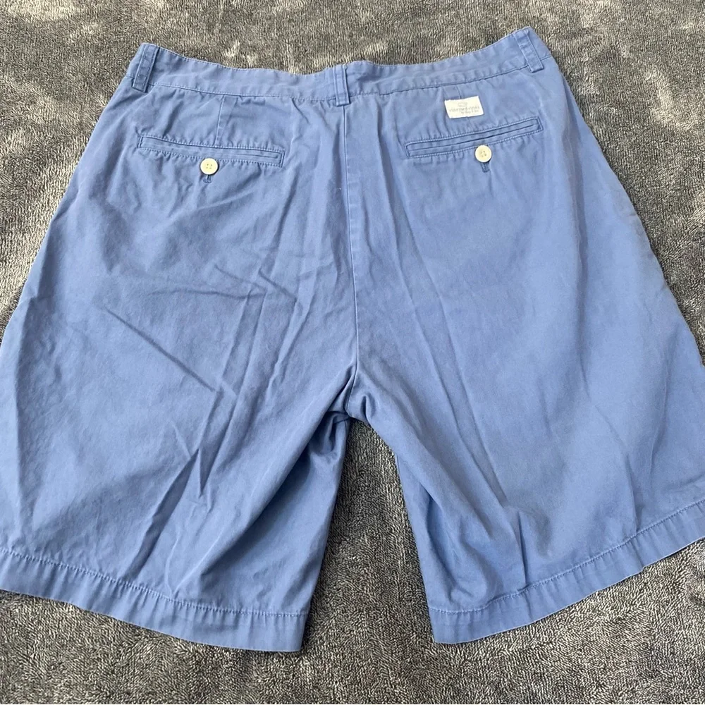 Vineyard Vines 100% Cotton Men's Dusty Blue Flat Front Preppy Style Shorts SZ 34